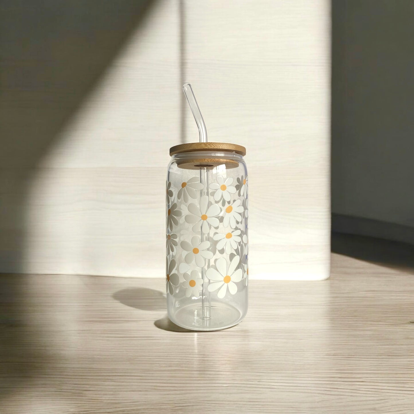 Daisy flower glass cup