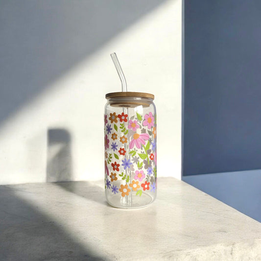 Flower garden glass cup