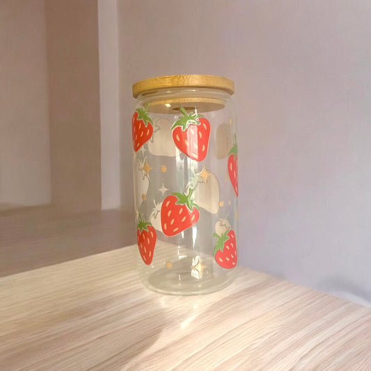 Strawberry glass cup